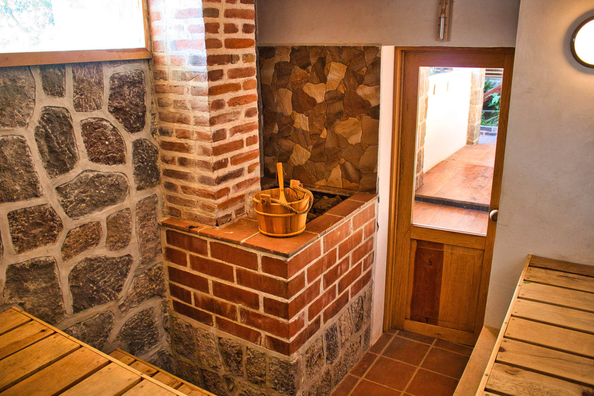 The Casa Lobo Bungalows Sauna is located in San Pedro la Laguna at the Lake Atitlán in Guatemala.